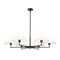 Z-Lite Leila Chandelier, 6-Light, 44 In.W x 10.75 In.H, Matte Black/White Linen 744-44R-MB - alternate 2